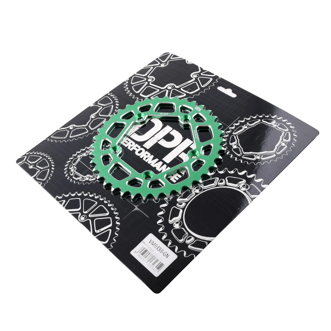 Zębatka tył 38z 420 aluminiowa zielona Simson S53 DPR Performance