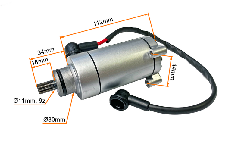 Rozrusznik elektryczny silnika CW prawy dł. 18mm 9z Romet Zetka 125 150