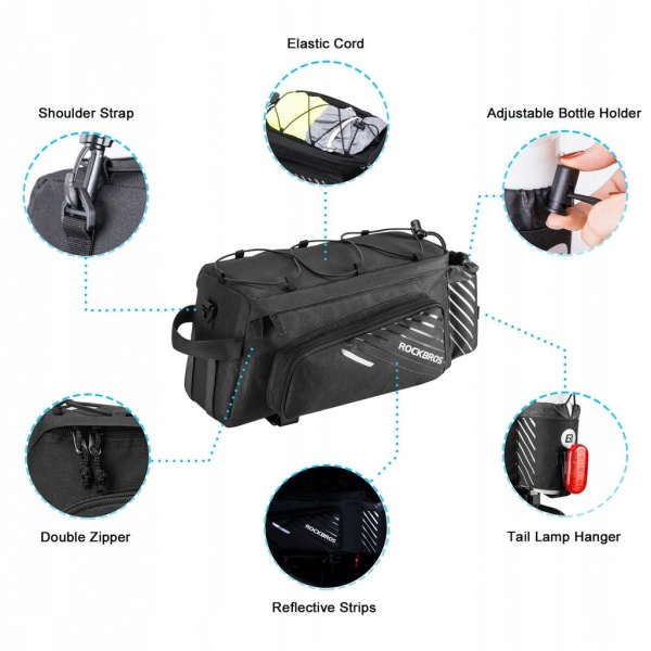 ROCKBROS Torba rowerowa na bagażnik tylna duża 9l