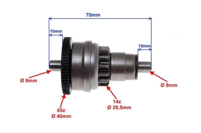 Sprzęgło bendix bendiks rozrusznika GY6 4T