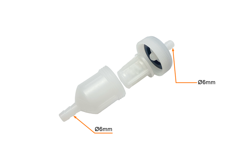 Filtr paliwa rozkręcany z siatką uniwersalny 6mm