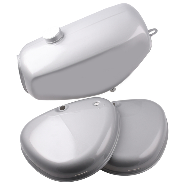 Zbiornik paliwa pokrywy boczne srebrny Simson S51 S60 S70 DPR Classic