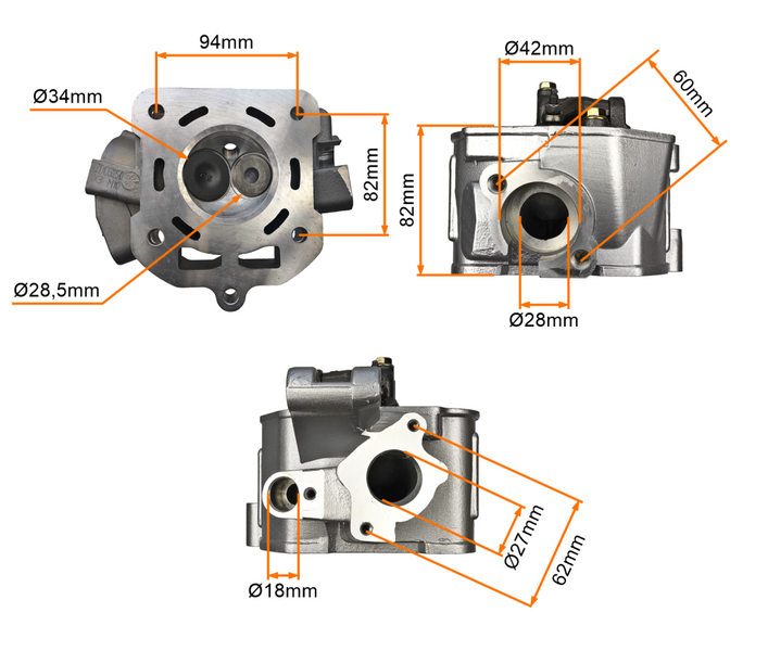 Cylinder 67mm głowica uzbrojona pokrywa zaworów quad atv 250cc ciecz