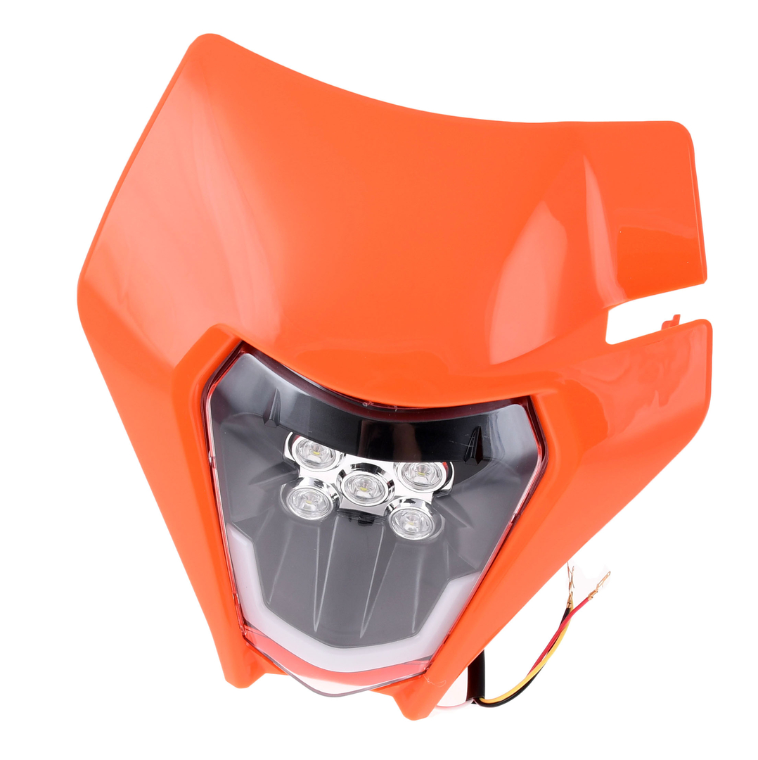 Owiewka uniwersalna pomrańczowa z wkładem lampy Led cross enduro