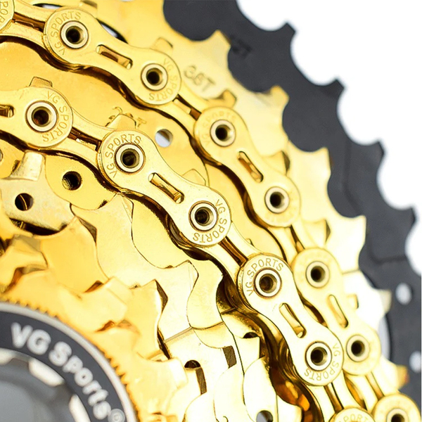 VG Sports łańcuch rowerowy złoty wzmacniany 1/2 x 11/128 cala 116 ogniw