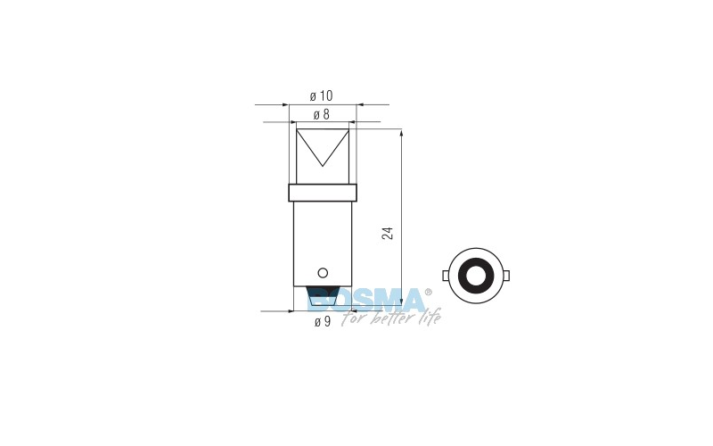 Żarówka bosma 12v 1*led standard BA9S zielone 2 sztuki