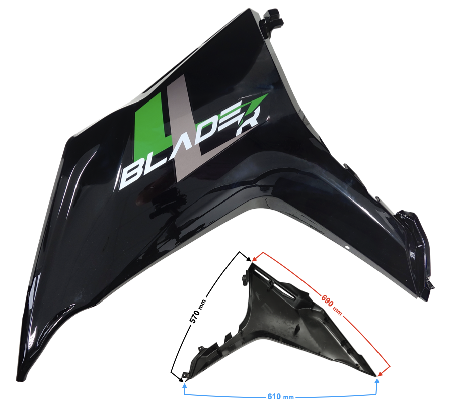 Obudowa przednia lewa zielona Barton Blade R