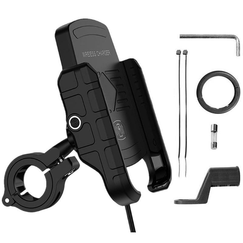 Uchwyt na motor z ładowarką indukcyjną do telefonu