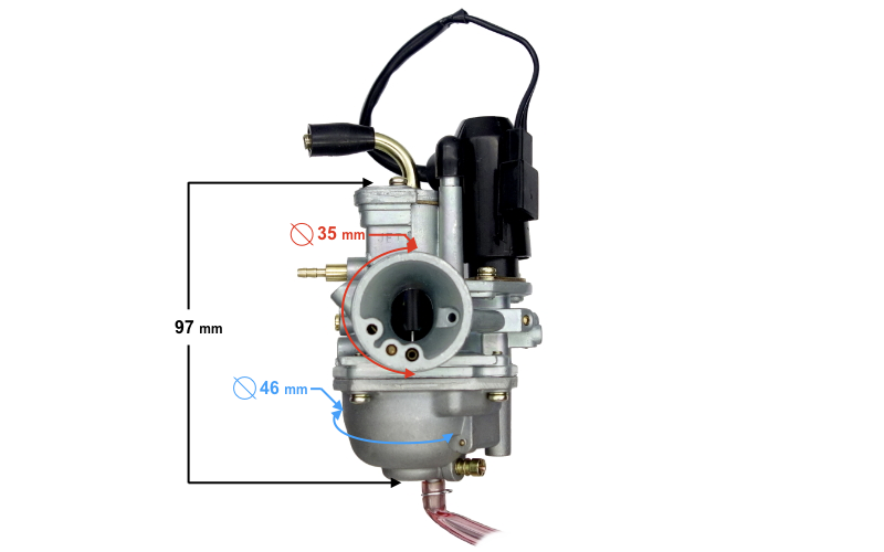 Gaźnik Skutera 50cc 2T ssanie elektryczne Junak Keeway Romet Cpi Barton