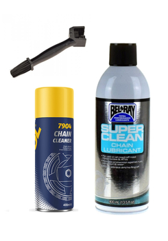 Zestaw smarów do ochrony i czyszczenia łańcucha napędowego + szczotka