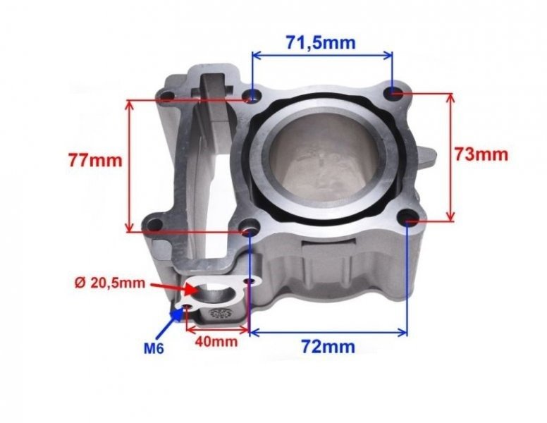 Cylinder yamaha x-max yzf 125 52,00 aluminium kpl.