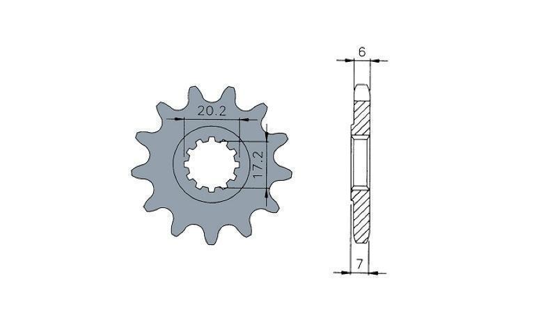 Zębatka zdawcza Teknix 14z 420 minarelli AM6