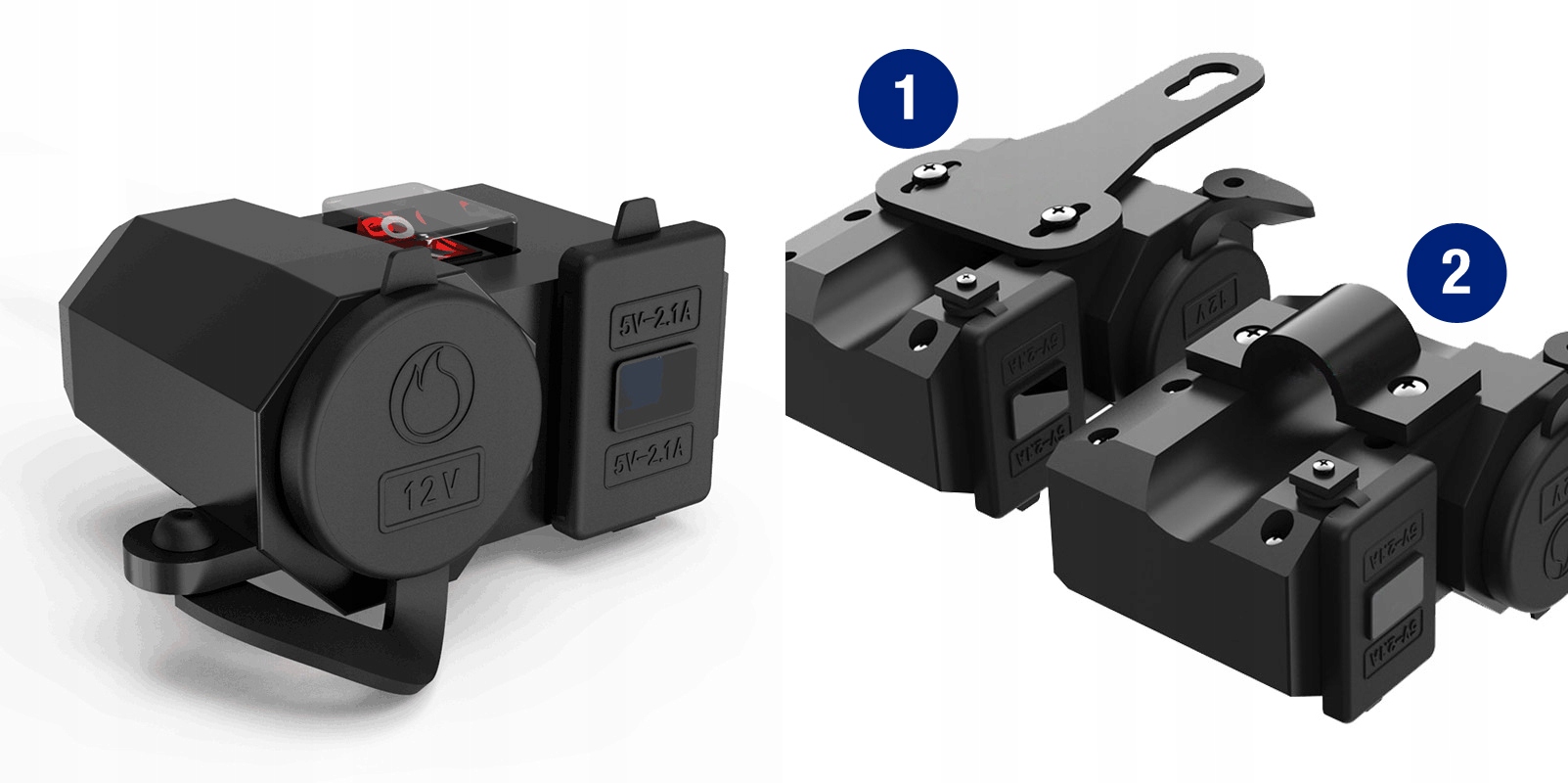 Motocyklowe gniazdo zapalniczki 2xUSB 12/24V