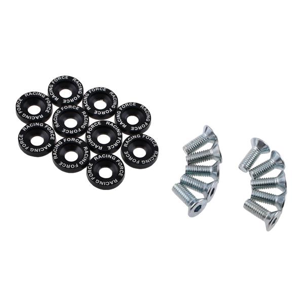 Ozdobne podkładki anodowane czarne śruby M6 kpl