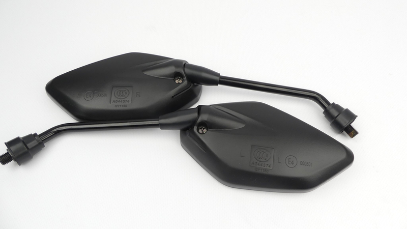 Lusterka moretti czarne m10 prawy gwint homologacja