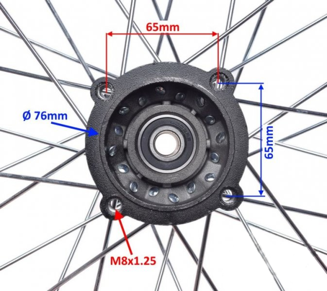 Koło tył tylne 1.85-14 do PIT BIKE HONDA CRF50 czerwone