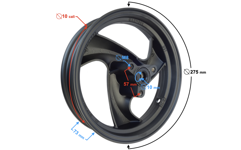 Felga przód 2,5-10 hamulec tarczowy Barton Scalpel