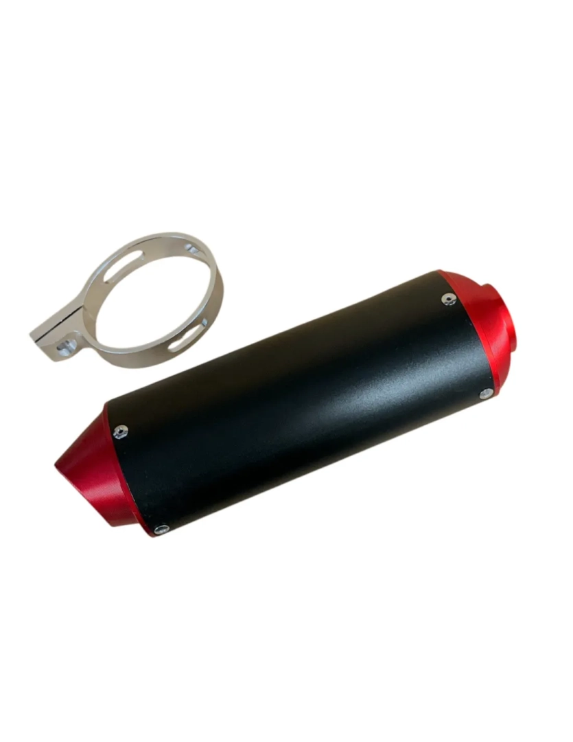 Tłumik owalny 38mm czerwony pitbike MRF 120 SM TTR 140 HQ RC SM TTR 160R SM