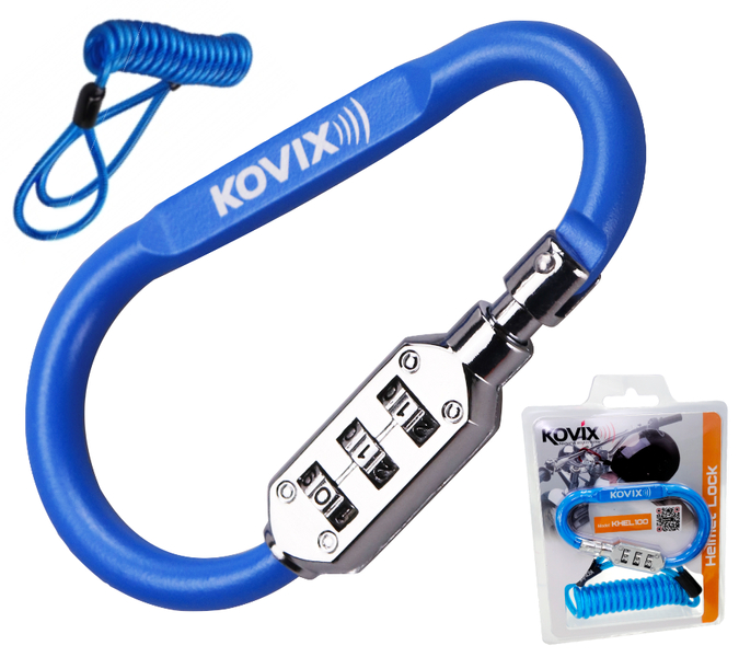 Zabezpieczenie karabińczyk z zamkiem szyfrowym przypominacz Kovix KHEL100N