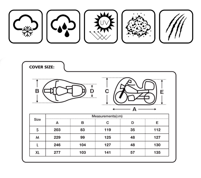 Wytrzymały Pokrowiec Motocyklowy z kufrem Moretti Skuter Motorower M