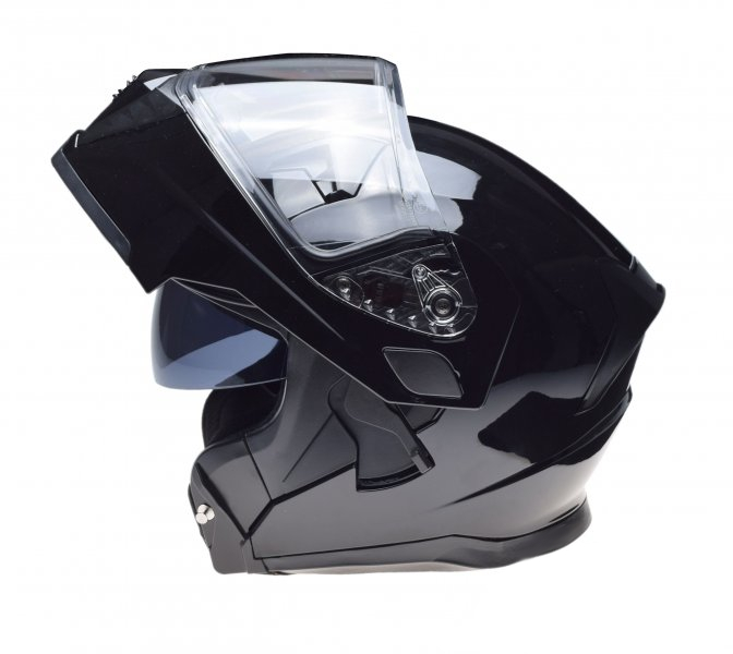 Kask szczękowy Awina JK906 czarny z blendą homologacja ECE 22.06