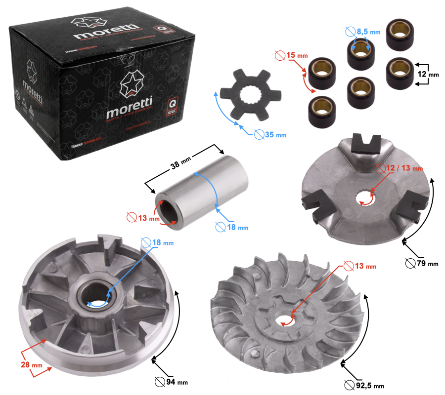 Wariator skutera 2T Barton Falcon Zipp Storm 13mm