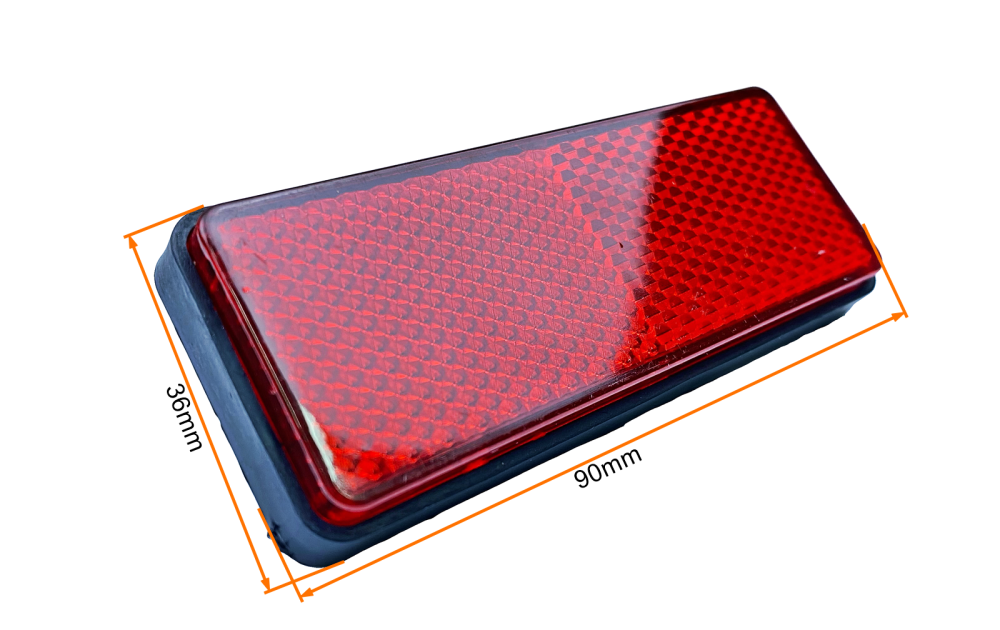 Odblask czerwony prostokątny uniwersalny motocykl motorower quad