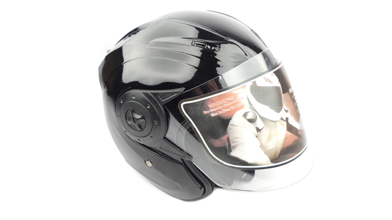 Kask otwarty czarny połysk skuter motorower