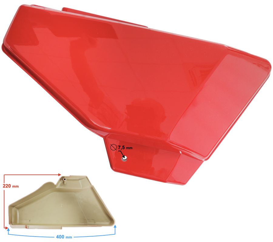 Obudowa boczna prawa czerwona do motoroweru Barton Ranger Classic