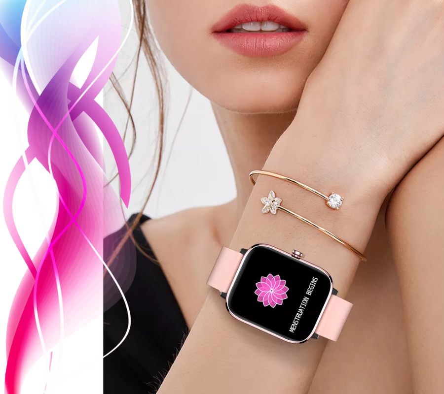 Smartwatch zegarek Rubicon RNCE79 różowy pasek silikonowy