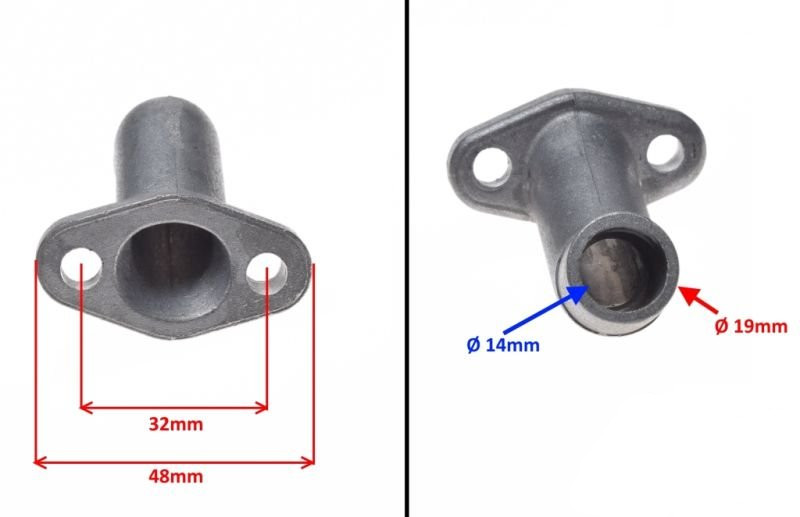 Króciec gaźnika do silnika rowerowego 50 ccm 2T