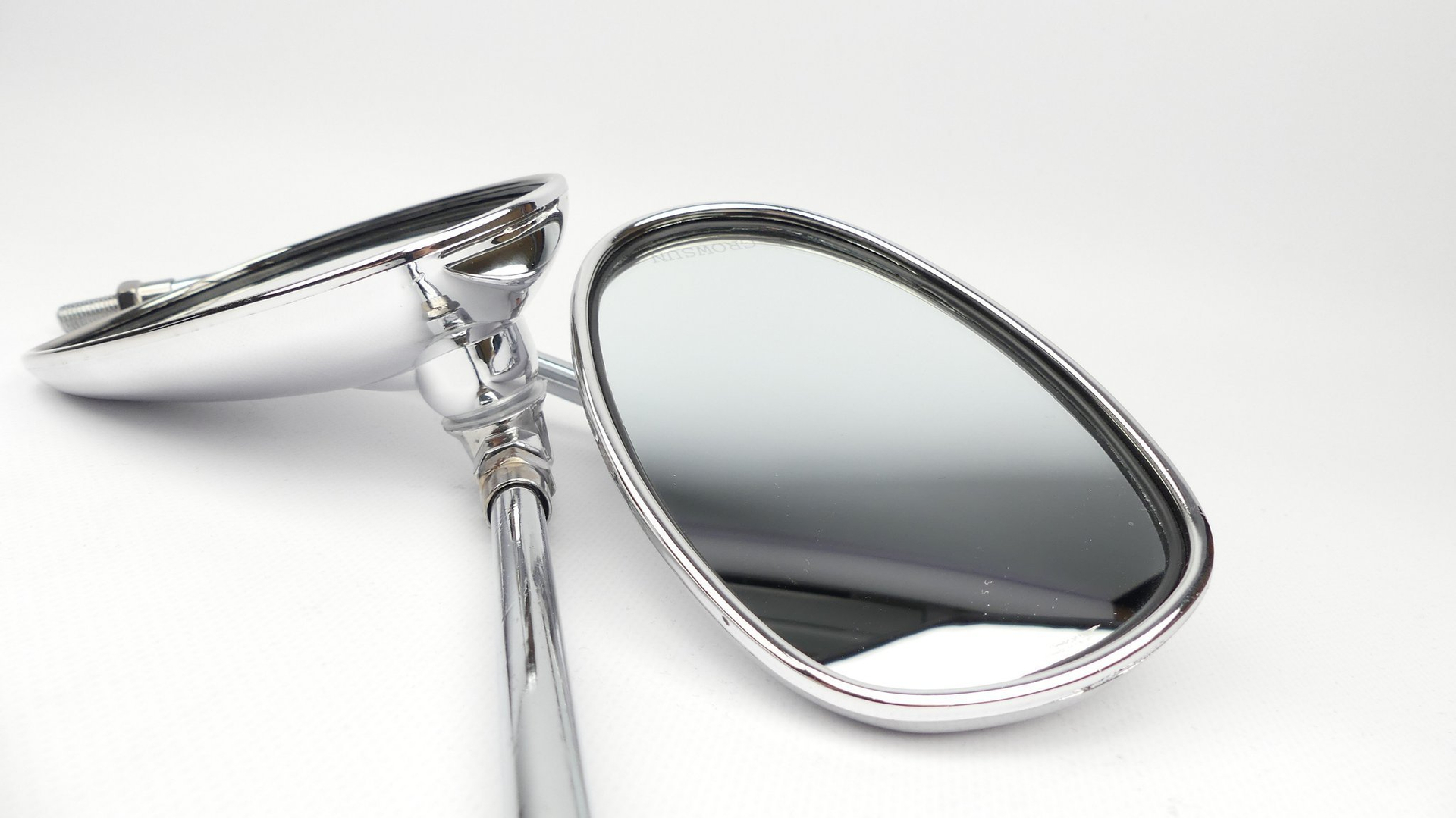 Lusterka chromowane owalne m10 prawy gwint