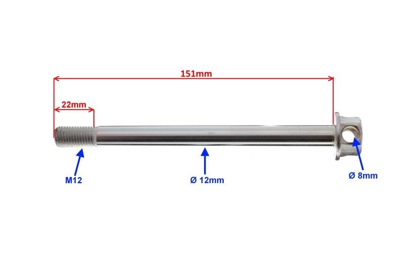 Oś koła tylnego M12x151 Simson