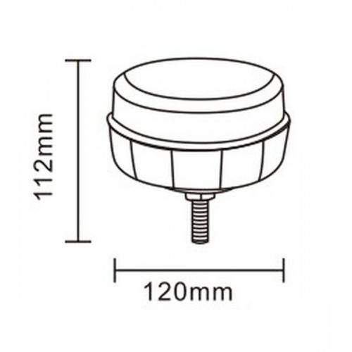 Lampa Błyskowa Kogut 12LED 16W R65 R10 Śruba IP66