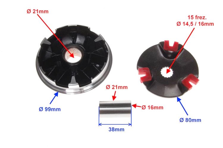 Wariator rolki sprężyny kpl yamaha jog 90 