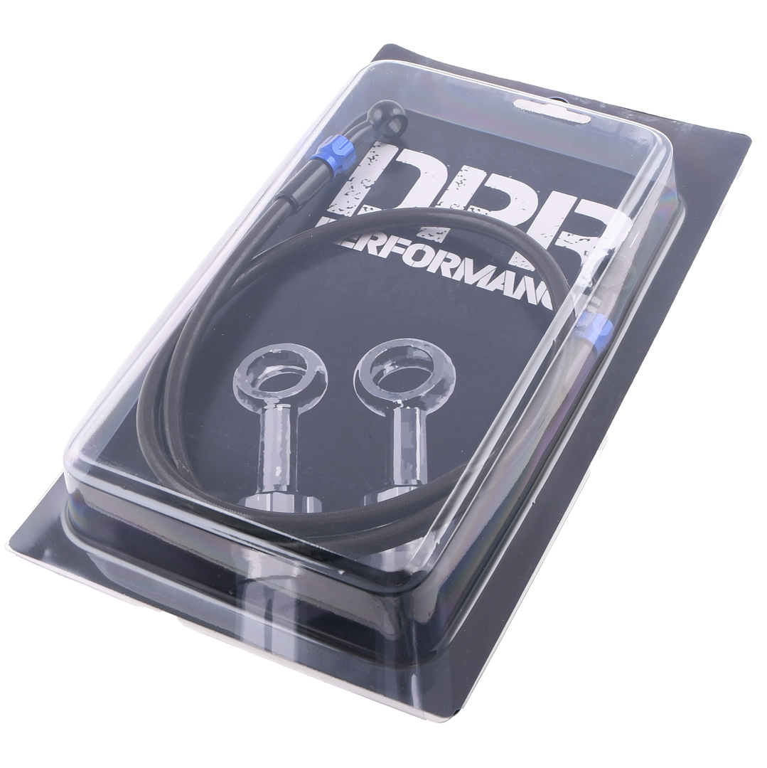 Przewód hamulcowy w oplocie czarno niebieski 90cm DPR Performance