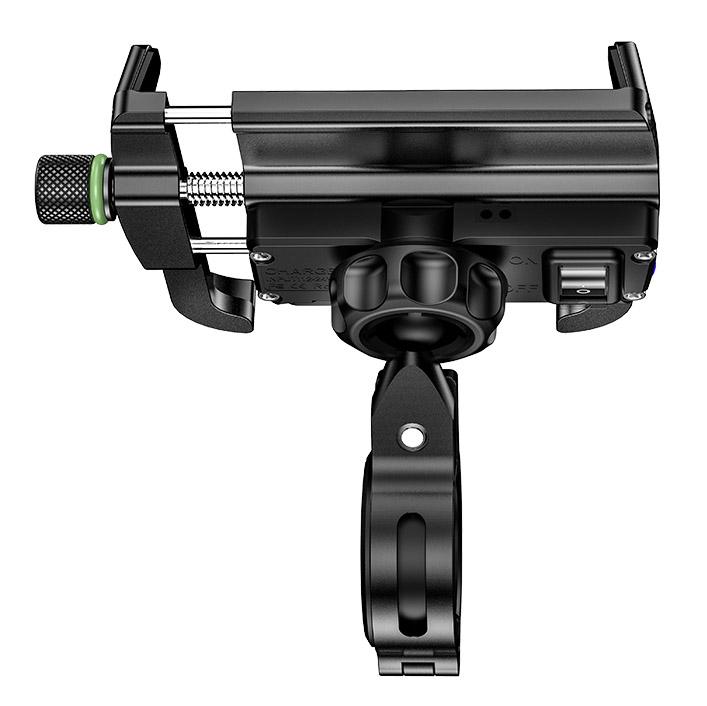 Uchwyt motocyklowy z ładowarką do telefonu czarny