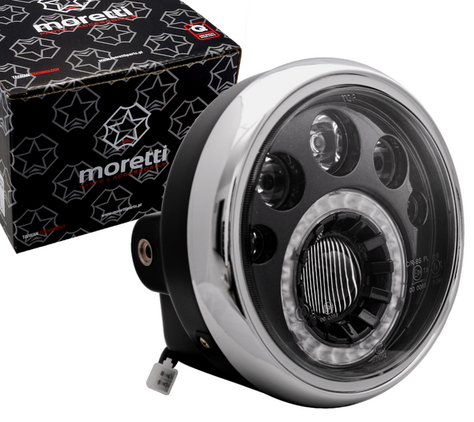 Reflektor LED Barton Fighter motorowery motocykle Chopper Cafe Racer