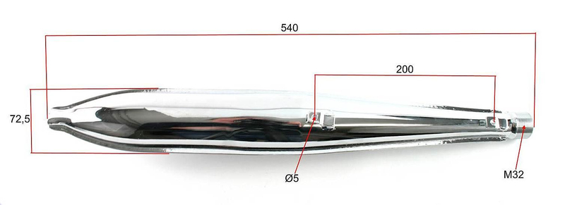 Tłumik wydech chrom Romet Motorynka Pony