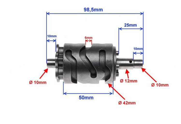Wałek krzywkowy zmiany biegów keeway trx am6 