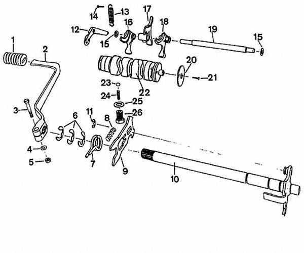 Wodzik zmiany biegów 1 3 bieg MZ ETZ 250 DPR Classic