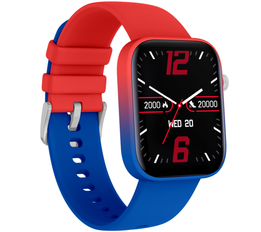Smartwatch zegarek Rubicon czerwony niebieski