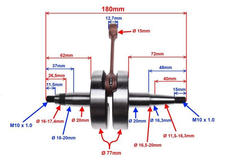 Wał korbowy derbi senda 50 D50B0