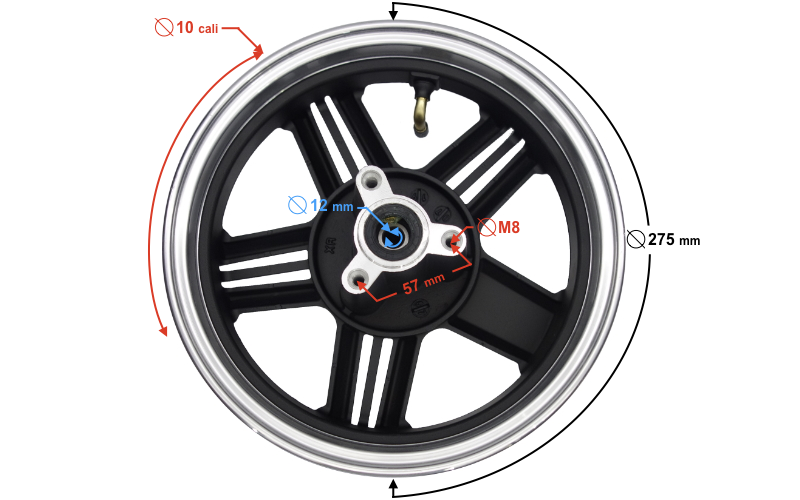 Felga przednia skuter Barton E Energy 2.15-10 cali