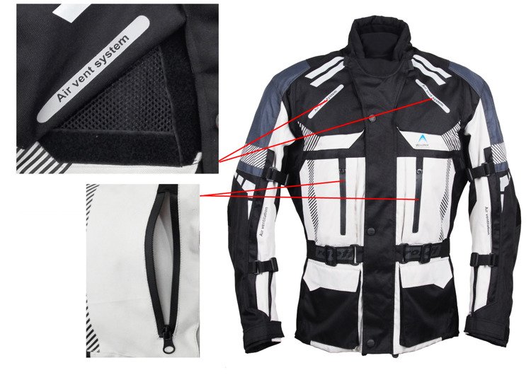 Roleff kurtka motocyklowa męska długa membrana Wind-Tex podpinka termiczna