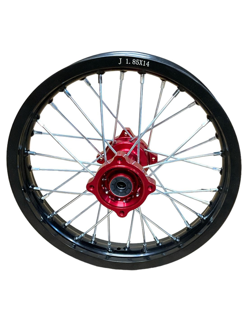 Felgi 17/14 przód tył aluminiowe CNC czerwone pitbike MRF Kayo Pitgang RXF