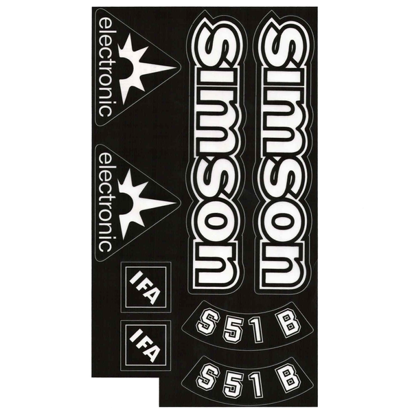 Naklejki transparentne jasne premium Simson S51 komplet