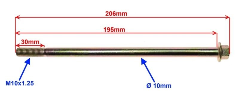 Oś koła przód fi10x195