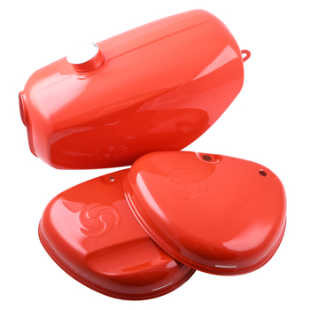 Zbiornik paliwa pokrywy boczne filtra akumulatora czerwony Simson Enduro MZA