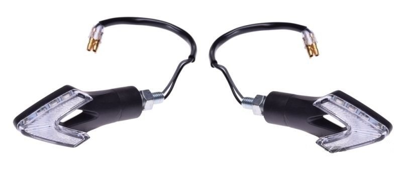 Kierunkowskaz czarny biały klosz led strzałki e8